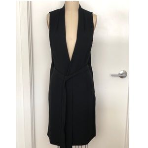 Babaton black long crepe wrap vest